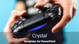  Presentation with controller - Slide set enhanced with male-hands-holding-a-ps4 background and a wine colored foreground