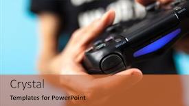  Presentation with controller - Slide set featuring male-hands-holding-a-ps4 background and a red colored foreground