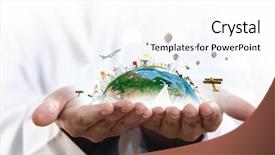  Presentation with nasa - Presentation design consisting of male hands holding world concept in palms elements of this image are furnished by nasa background and a white colored foreground