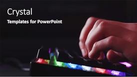  Presentation with gaming - PPT theme enhanced with male-hands-is-typing background and a black colored foreground