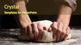  Presentation with dough - Colorful slide deck enhanced with male hands kneading dough backdrop and a tawny brown colored foreground