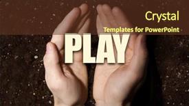  Presentation with soil drilling - Amazing slide set having male hands on soil background backdrop and a  colored foreground