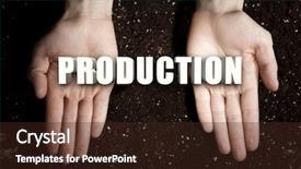  Presentation with soil - Beautiful presentation design featuring male hands on soil background backdrop and a  colored foreground