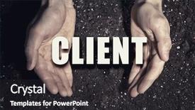  Presentation with soil - Slide set enhanced with male hands on soil background background and a dark gray colored foreground