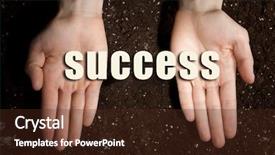  Presentation with soil - Presentation theme featuring male hands on soil background background and a  colored foreground