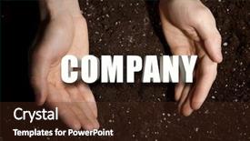  Presentation with soil - Amazing presentation theme having male hands on soil background backdrop and a  colored foreground