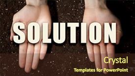 Presentation with soil - Audience pleasing presentation consisting of male hands on soil background backdrop and a  colored foreground