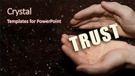  Presentation with soil - Colorful slide set enhanced with male hands on soil background backdrop and a wine colored foreground