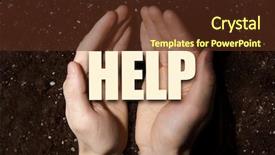  Presentation with soil - PPT layouts enhanced with male hands on soil background background and a  colored foreground