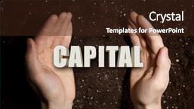  Presentation with soil - PPT theme consisting of male hands on soil background background and a  colored foreground