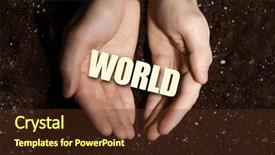  Presentation with soil - Audience pleasing theme consisting of male hands on soil background backdrop and a tawny brown colored foreground