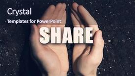  Presentation with soil - PPT theme with male hands on soil background background and a wine colored foreground