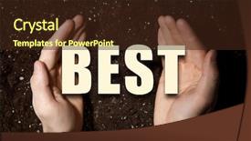  Presentation with pale male hawk - PPT theme enhanced with male hands on soil background background and a wine colored foreground