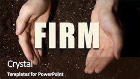  Presentation with soil - Presentation theme having male hands on soil background background and a wine colored foreground