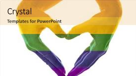  Presentation with community - Theme consisting of male hands painted in lgbt background and a yellow colored foreground