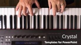  Presentation with piano keyboard - Presentation theme enhanced with male-hands-practicing background and a dark gray colored foreground