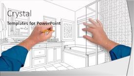  Presentation with sketching - Theme with male-hands-sketching-beautiful-custom background and a white colored foreground