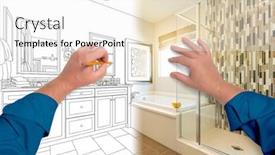  Presentation with sketching - Colorful PPT layouts enhanced with male-hands-sketching-beautiful-custom backdrop and a white colored foreground