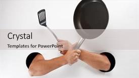  Presentation with hands holding - Colorful presentation theme enhanced with male-hands-through-the-holes backdrop and a  colored foreground