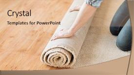  Presentation with repair - Amazing slide deck having male hands unrolling carpet backdrop and a lemonade colored foreground