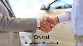  Presentation with car business - Amazing presentation having male handshake in auto show backdrop and a coral colored foreground
