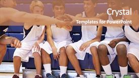  Presentation with high school testing multicultural - Slide set having male high school basketball team background and a coral colored foreground