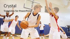  Presentation with high school - Presentation with male high school basketball team background and a lemonade colored foreground