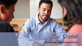  Presentation with diverse high school students - Theme enhanced with male high school tutor background and a light blue colored foreground