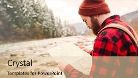  Presentation with pakistan map - Audience pleasing presentation theme consisting of male hiker reading map outdoors backdrop and a lemonade colored foreground