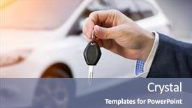  Presentation with keys - Colorful presentation design enhanced with male holding car keys backdrop and a ocean colored foreground