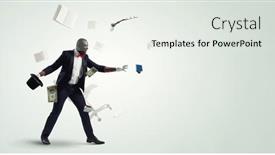  Presentation with illusionist - Slide set having male-illusionist-performing-tricks-mixed background and a white colored foreground