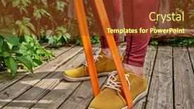  Presentation with resistance - Slide set having male-in-compression-pants background and a tawny brown colored foreground