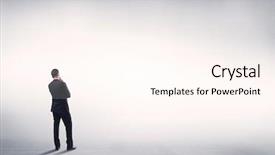  Presentation with space suit - Cool new presentation theme with male in modern suit standing backdrop and a cream colored foreground