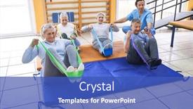  Presentation with resistance - PPT theme enhanced with male-instructor-assisting-group background and a teal colored foreground