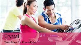  Presentation with performance - Slide set featuring male instructor evaluating fitness performance background and a red colored foreground