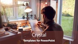  Presentation with sketching - Amazing presentation theme having male-jeweller-sketching-out-design backdrop and a tawny brown colored foreground