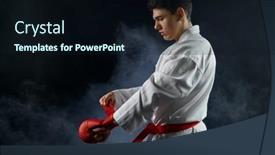  Presentation with karate - Presentation featuring male-karate-fighter-having-red background and a wine colored foreground