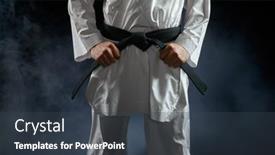 Presentation with black - Presentation design with male-karateka-fighter-having-black background and a tawny brown colored foreground