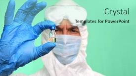  Presentation with fight - Beautiful presentation design featuring male-lab-technician-working backdrop and a mint green colored foreground