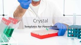  Presentation with pipette - PPT theme featuring male-laboratory-assistant-works background and a lemonade colored foreground