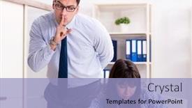  Presentation with female male symbol - Presentation design with male lecturer giving lecture to female student background and a light blue colored foreground