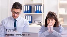  Presentation with giving - Cool new presentation theme with male-lecturer-giving-lecture backdrop and a light blue colored foreground