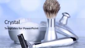  Presentation with shaving - Audience pleasing presentation theme consisting of male luxury shaving kit backdrop and a light blue colored foreground