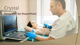  Presentation with ultrasound - Cool new PPT layouts with male-mammologist-makes-breast-ultrasound backdrop and a lemonade colored foreground