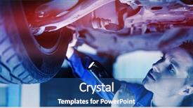  Presentation with tire - Cool new theme with male mechanic with flashlight examining backdrop and a  colored foreground