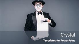  Presentation with actor - Amazing slide set having male-mime-actor-with-empty backdrop and a  colored foreground