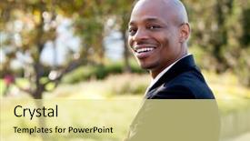  Presentation with shot - Amazing theme having male model in outdoor setting backdrop and a blonde colored foreground