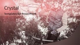  Presentation with mountain water - Slide deck featuring male mountain biker drinking water in forest background and a lemonade colored foreground