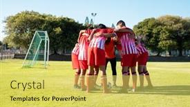  Presentation with motivation - Presentation theme with male-multiracial-players-in-red background and a yellow colored foreground