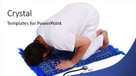  Presentation with muslim - Amazing theme having insurance islamic - male muslim doctor is praying backdrop and a white colored foreground